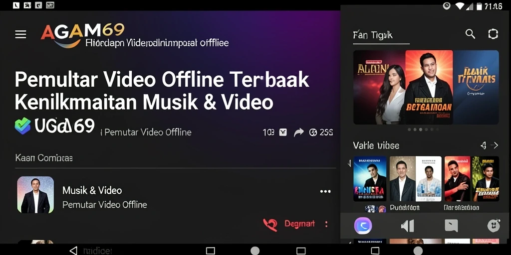 Antarmuka AGAM69 menampilkan opsi Pemutar Video Offline yang menarik dan mudah digunakan.