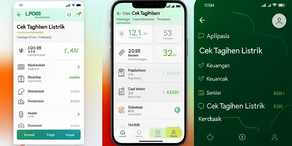 Tampilan antarmuka aplikasi LPO88 untuk cek tagihan listrik.