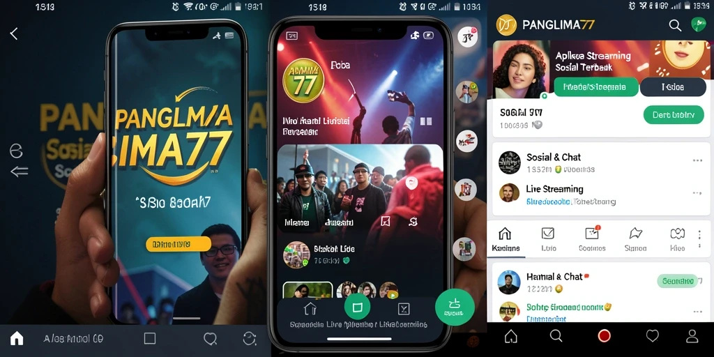 Tampilan antarmuka aplikasi Live Streaming PANGLIMA77 yang menarik dan interaktif.
