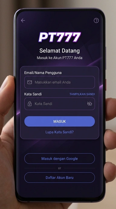 Tampilan halaman login pt777