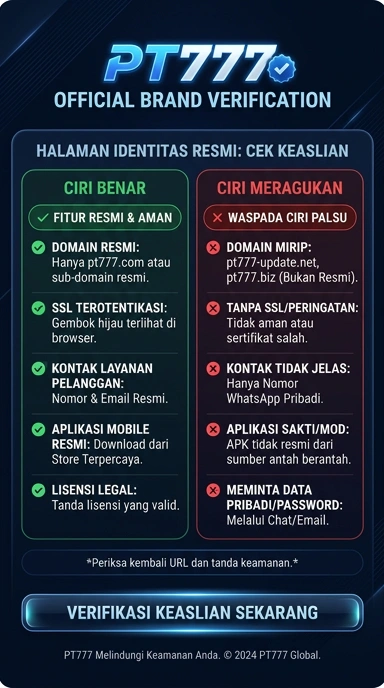 Tampilan kanal resmi pt777
